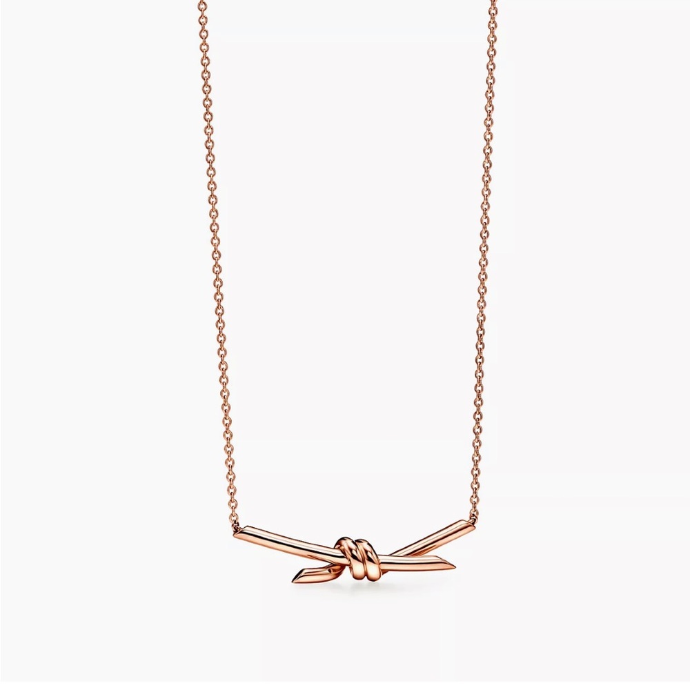 Tiffany Knot Pendant in Rose Gold Necklace